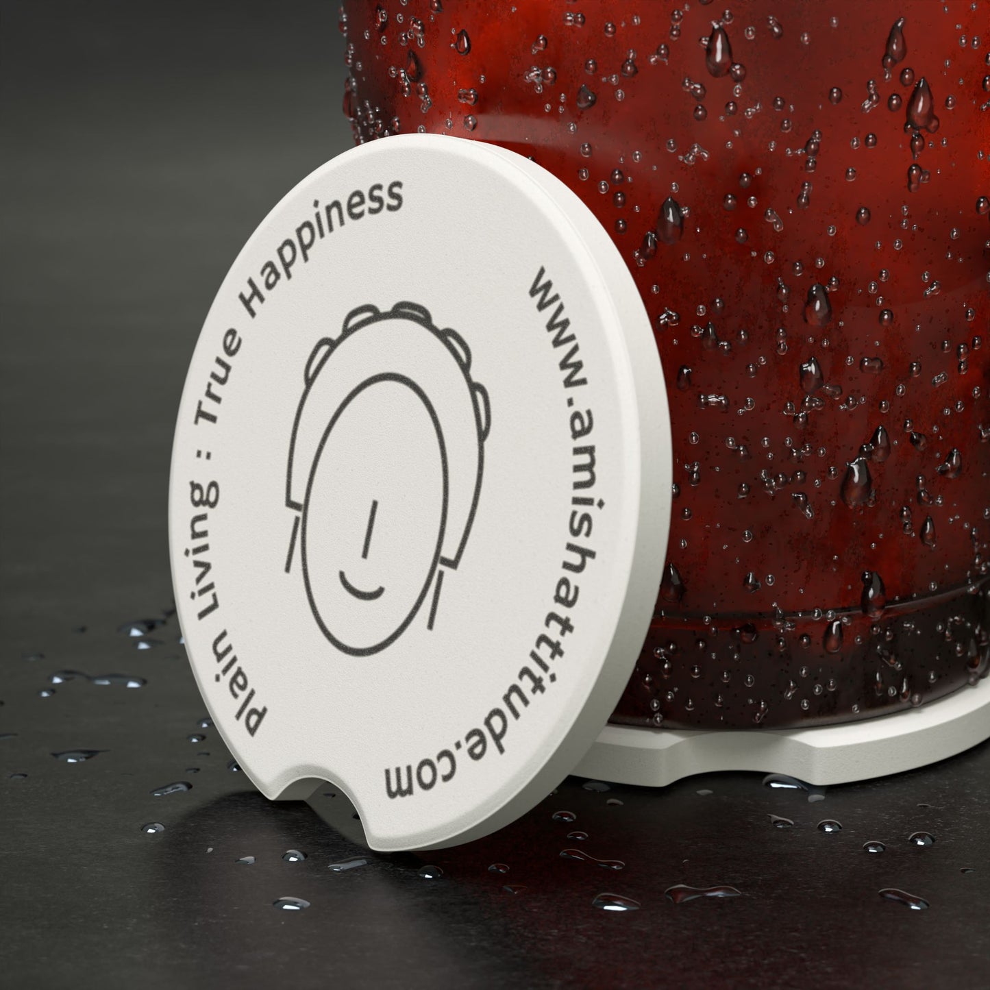 Sadie Soapstone Car Coaster - True Happiness Quote, Unique Gift for Car Lovers
