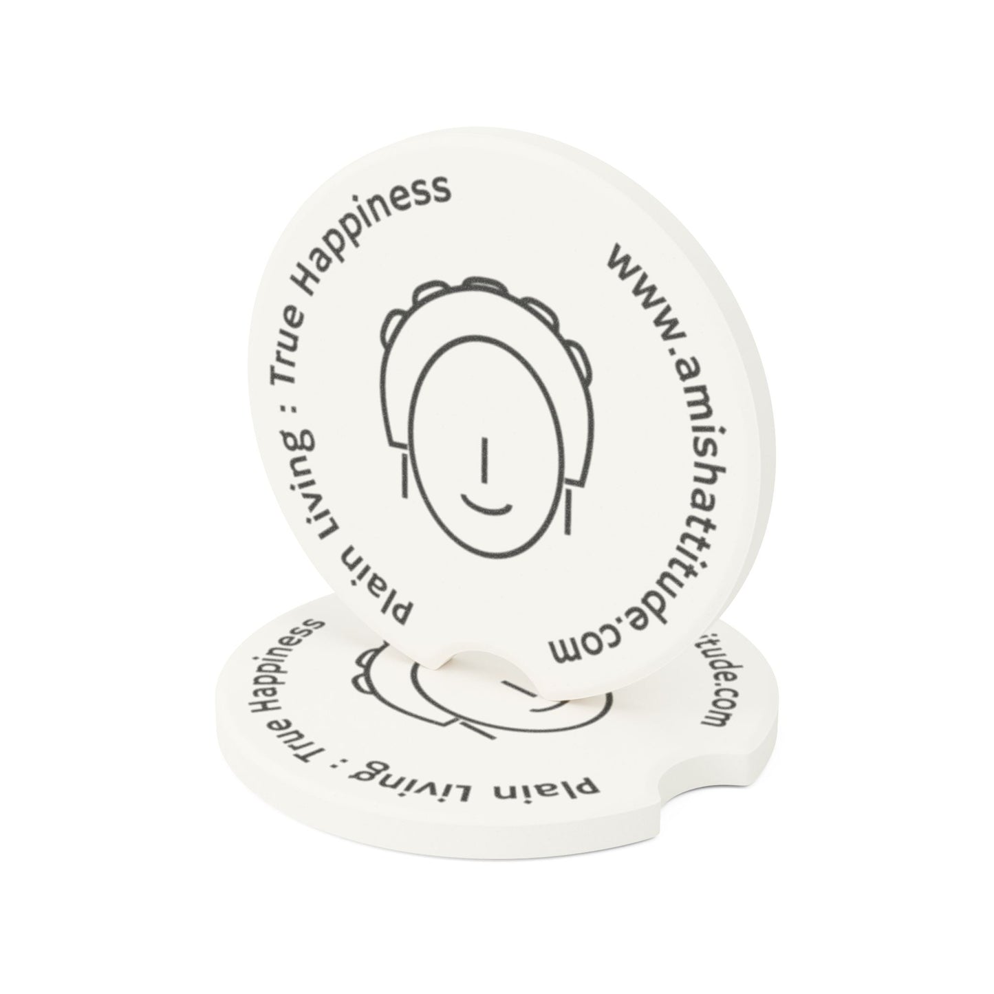 Sadie Soapstone Car Coaster - True Happiness Quote, Unique Gift for Car Lovers