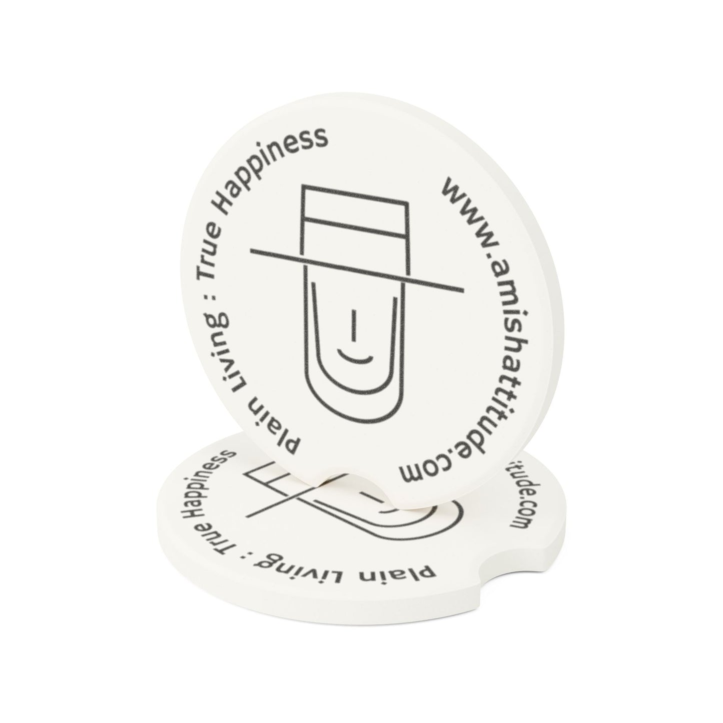 Jacob Soapstone Car Coaster, True Happiness Quote, Unique Gift for Car Lovers