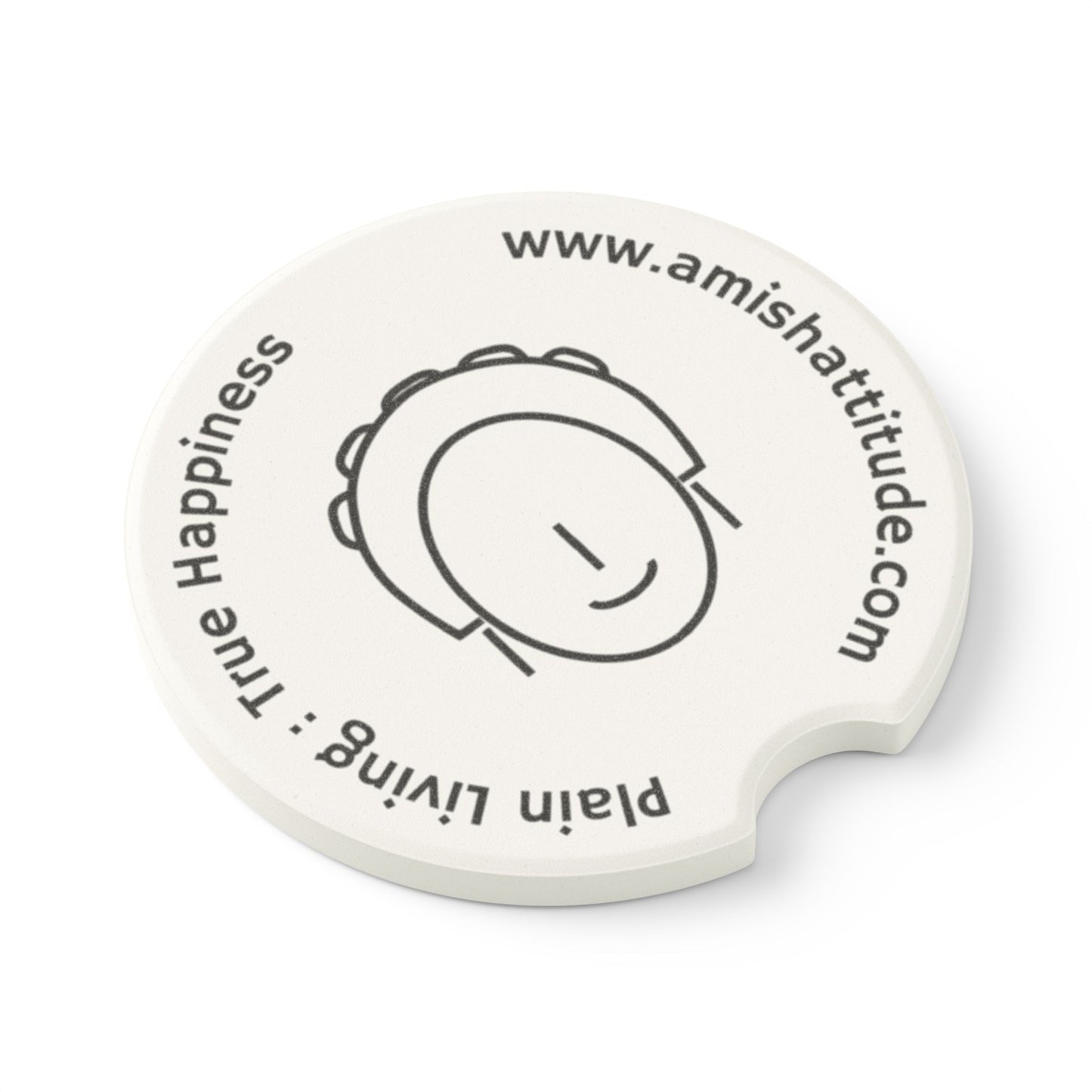 Sadie Soapstone Car Coaster - True Happiness Quote, Unique Gift for Car Lovers