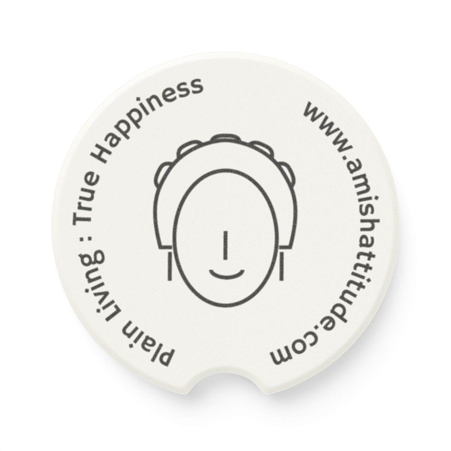 Sadie Soapstone Car Coaster - True Happiness Quote, Unique Gift for Car Lovers