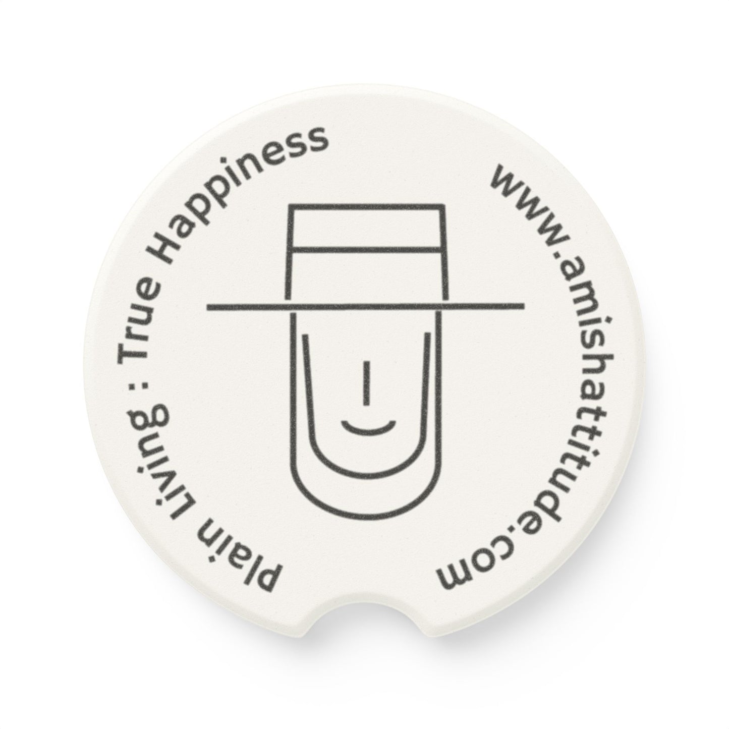 Jacob Soapstone Car Coaster, True Happiness Quote, Unique Gift for Car Lovers