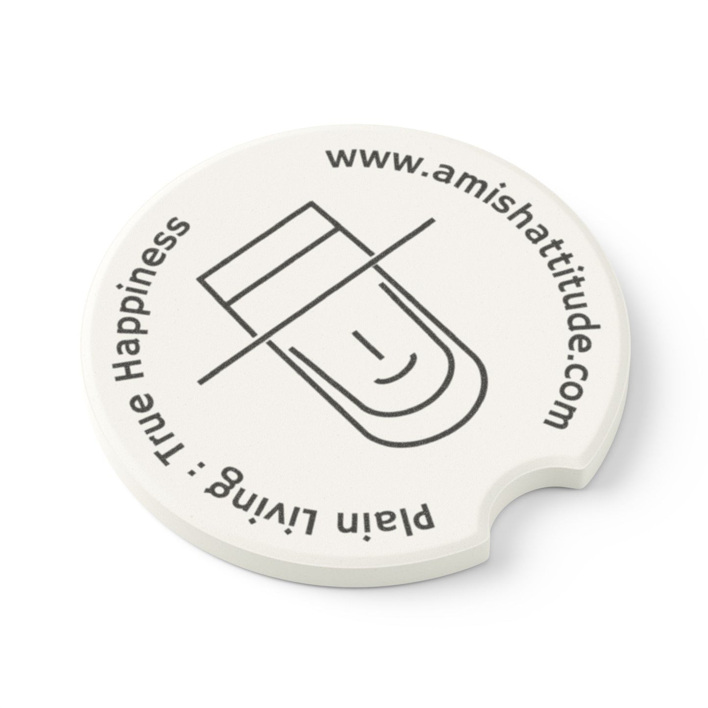 Jacob Soapstone Car Coaster, True Happiness Quote, Unique Gift for Car Lovers