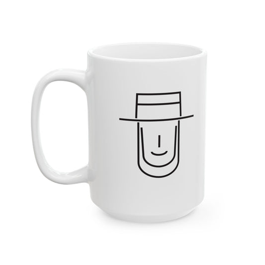 Jacob and Sadie White Ceramic Mug, (11oz, 15oz)